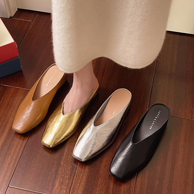 Summers New Style Women Slippers Square Toe Elegant Sandals Women Luxury Designer Shoes Comfortable Slip on Slipper Slides Women