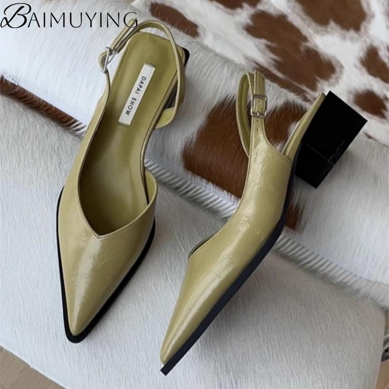 Fashion High Heels Sandals Woman Pointed Toe Heeled Shoes Shallow 2025 Summer Trend Loafers Slingback Shoes Elegant Dress Pumps Mujer