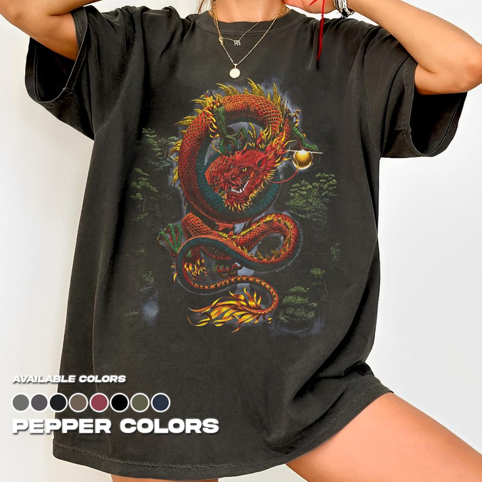 Comfort Colors Dragon Shirt, Retro 90s Graphic Tee, Unisex Cotton T-Shirt XL