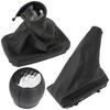 Opel Corsa C 2000- CHROME 5 SPEED Gear Shift Knob + Gear Shift Boot + Handbrake + BLACK Frame 3 Pcs. SET
