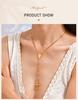 Rosary Beads Cross Necklace for Women, Stainless Steel  Crucifix Virgin Mary Y Shape Necklaces Jewelry