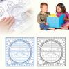 2pc  Rotatable Multifunction Drawing Template Art Design Construction Architect Stereo Geometry Circle Drafting Measuring Scale Ruler