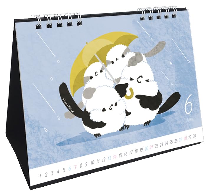 Piyo Techo Seasonal Tit January Start Long-tailed Calendar, Desk, 2026,