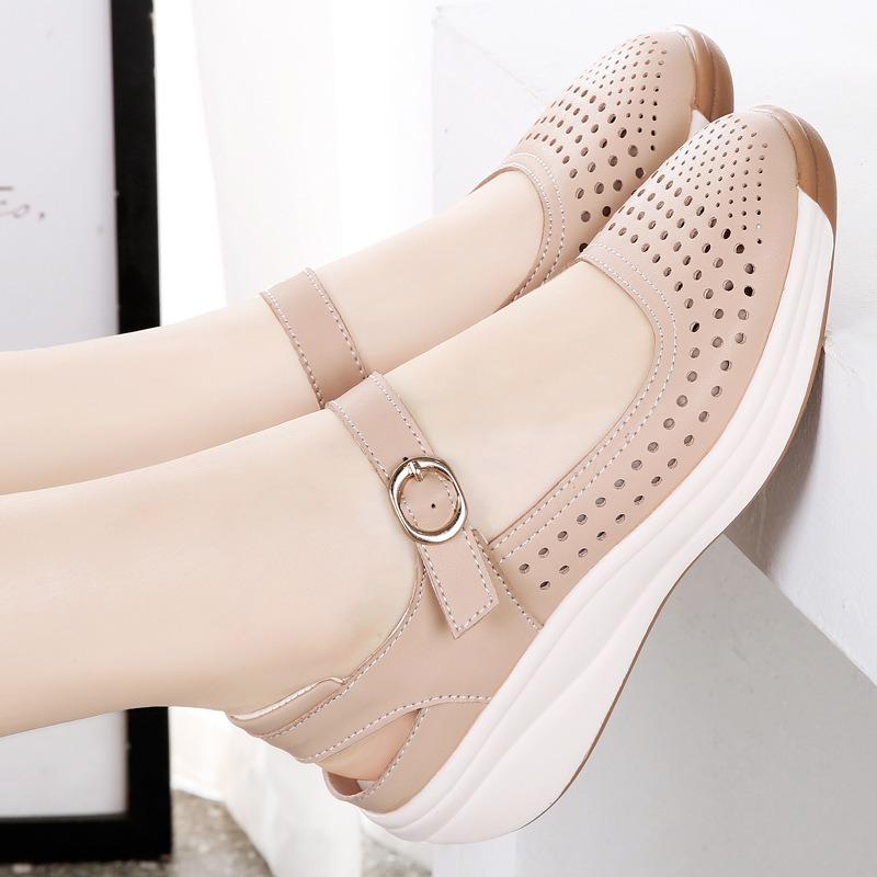 Muffin Rutschfeste Dicke Sohle Sandalen Damen Neu Lässig Atmungsaktiv Schweißschuhe Große Größe