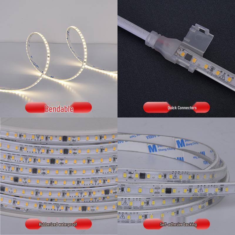 220V IP65 Waterproof Driverless LED Strip Light for Outdoor Building Outline Lighting