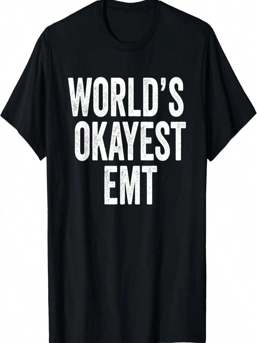 Funny EMT Shirts World s Okayest EMT Tshirt S разноцветный
