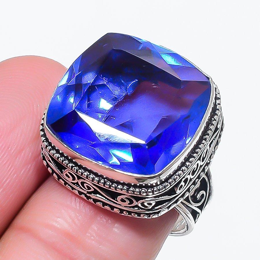 

Ювелирное кольцо из стерлингового серебра 925 пробы с аметистом, размер 8