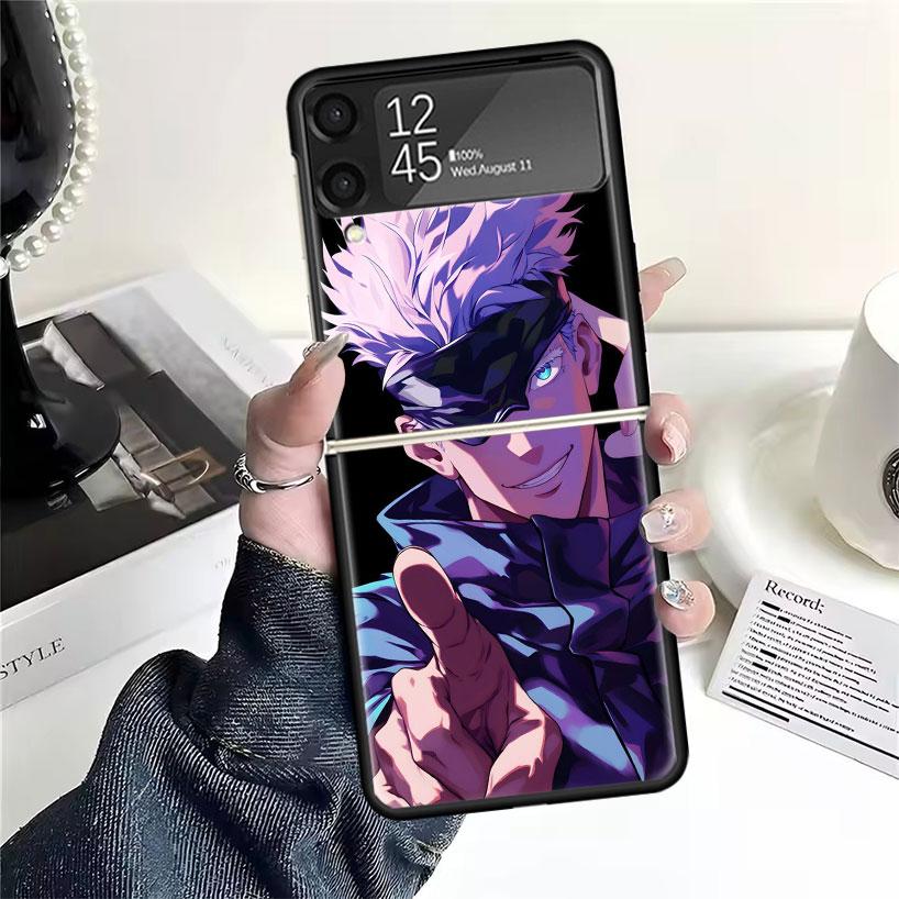 Kaisen J-Jujutsu Gojo Satoru Phone Case For Samsung Galaxy Z Flip7 Flip6 Flip3 Flip4 Flip5 PC Hard Z Flip 7 6 5 4 3 5G Fundas Co