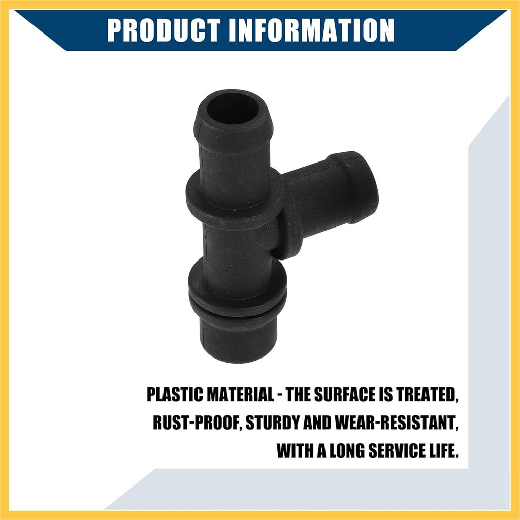 HVAC Heater Hose Tee Connector for Ford Transit Connect 2010-2013 / Heater Pipe Connector/Durable / 1 Set Black Auto Replacement Parts