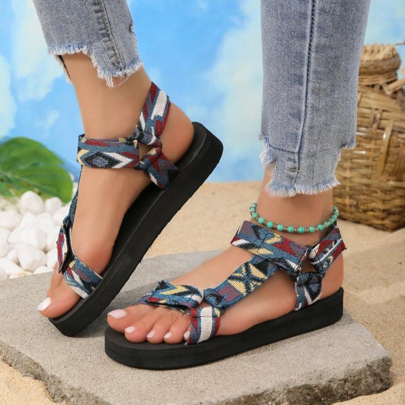 Fashion Summer Flat Women's Shoes Hemp Rope Set Foot Beach Sandals Outdoor All-match Casual Slippers Large Size Women Sandals