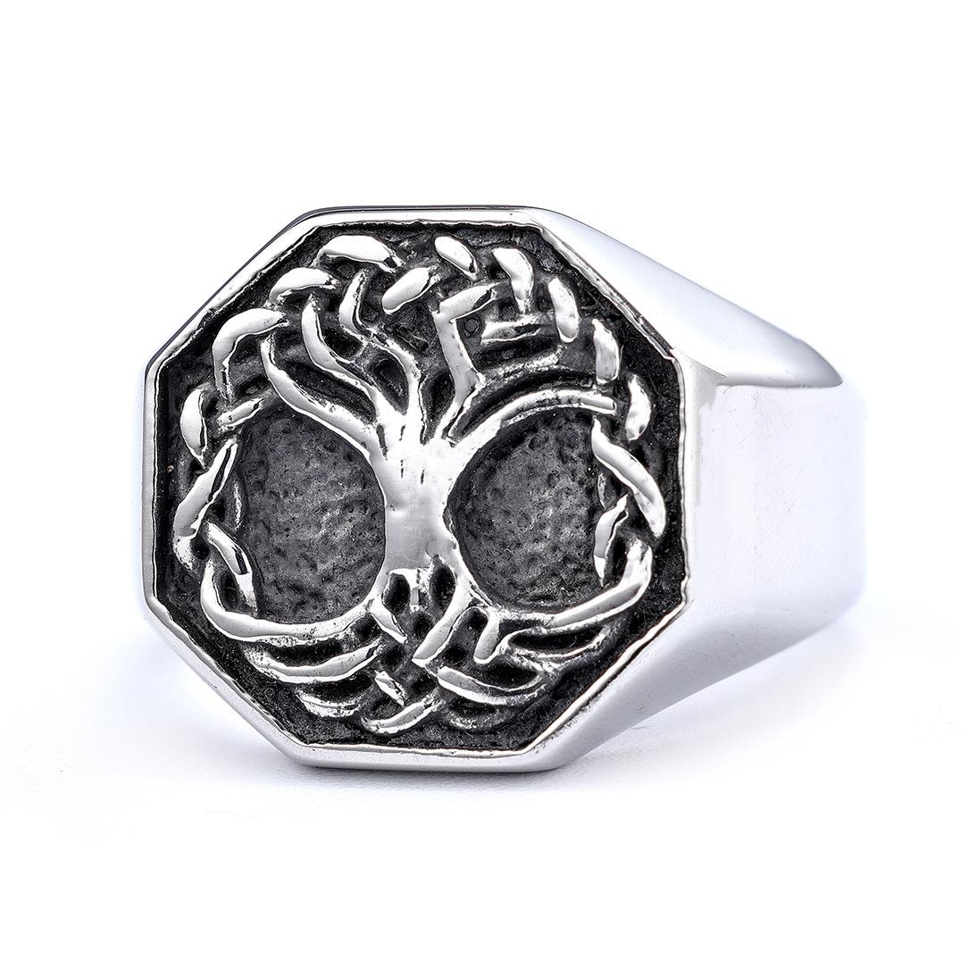 

Древо Жизни Панк Золото, Кольцо из Стали Титана 15