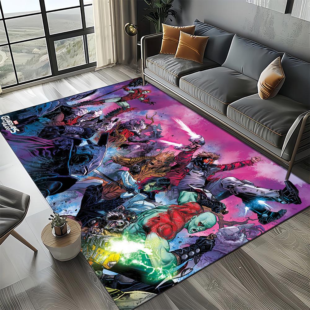 Tapete Cartoon 27 Estilos Guardiões da Galáxia Marvel para Decoração de Sala de Estar Quarto, Tapete de Chão Infantil Antiderrapante para Sofá Capacho