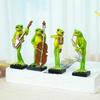Creative Resins Musician Frogs Statue Figurine for Indoor or Outdoor Decoration Home Office Desktop Shelves Ornament