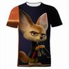 2026 Kids' Loose Fit Crew Neck T-Shirt Summer 'Zootopia' 3D Print Boys' Short Sleeve Cartoon Anime Top