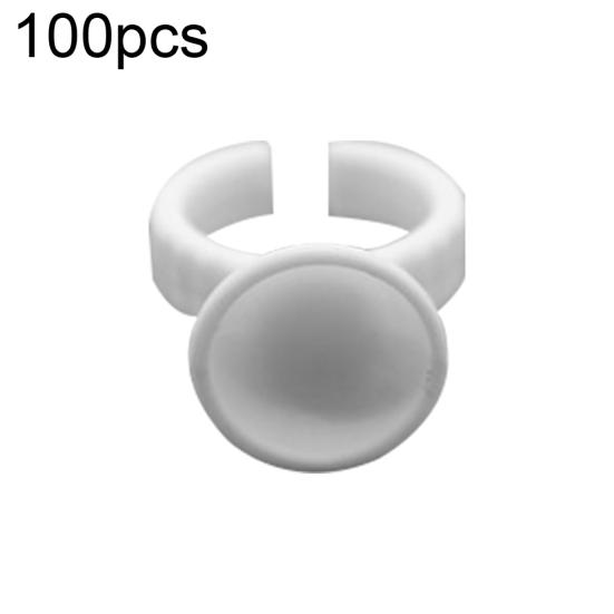 100Pcs Disposable Glue Ring Pallet Holder for Eyelash Extension Tattoo Pigment
