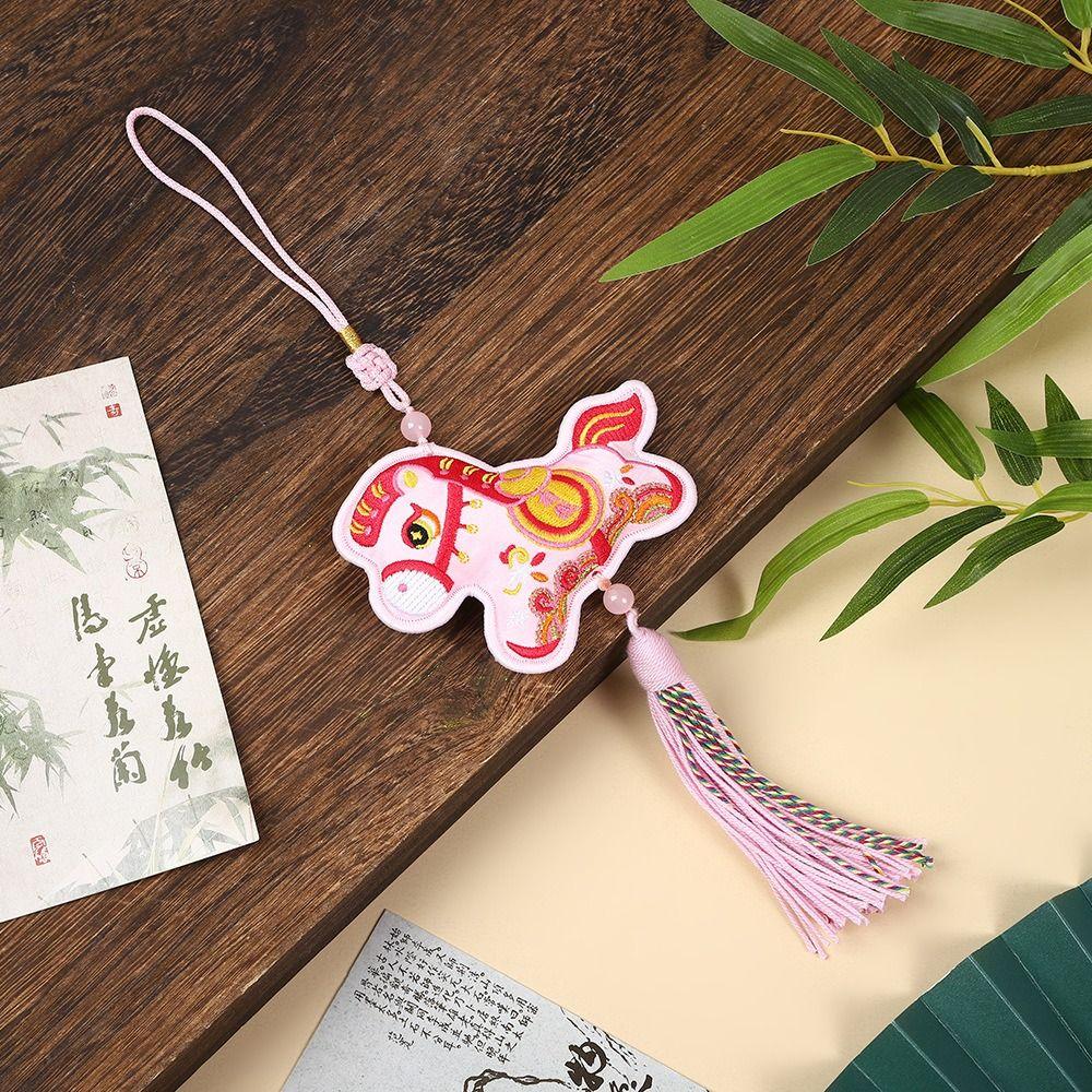 Chinese Style Pony Embroidered Pendant Tassel Horse Hanging Decoration  Cultural Gift