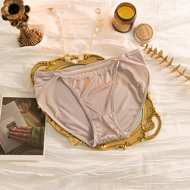 Satin Sexy Damen Hüftspitzen-Slips - Reine Baumwolle, Bequem & Atmungsaktiv Nahtlose Shorts