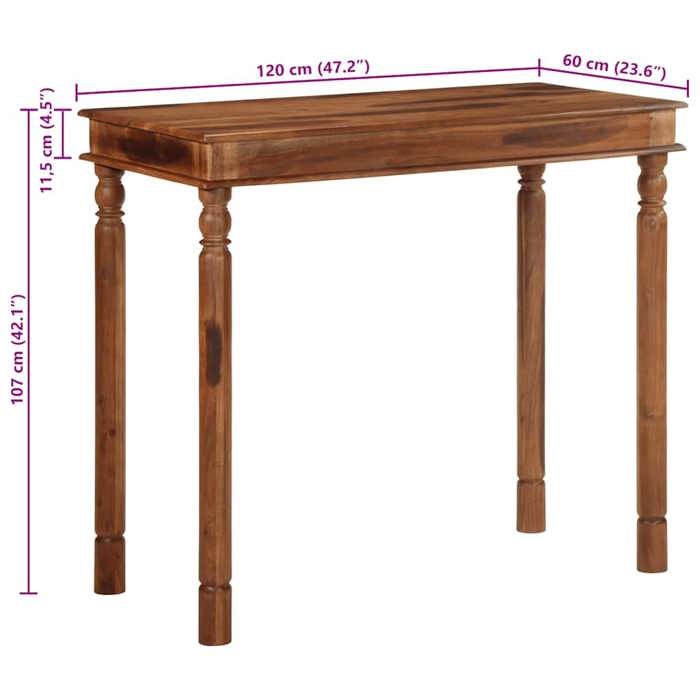 VidaXL Table de bar 120x60x107 cm bois massif d'acacia, table de pub, table haute, table de tabouret de bar, table de bar de 4102367