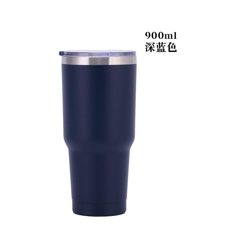30oz 900ml Double Wall 304 Stainless Steel Car Tumbler, Vacuum Insulated Large Capacity Travel Beer Cup with Splash Lid