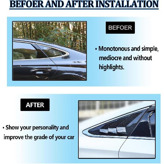 for Hyundai Sonata 2015 2016 2017 2018 2019 Racing Style Rear Side Window Louvers Side Window Scoop Covers Vent Auto Exterior Decoration Accessories