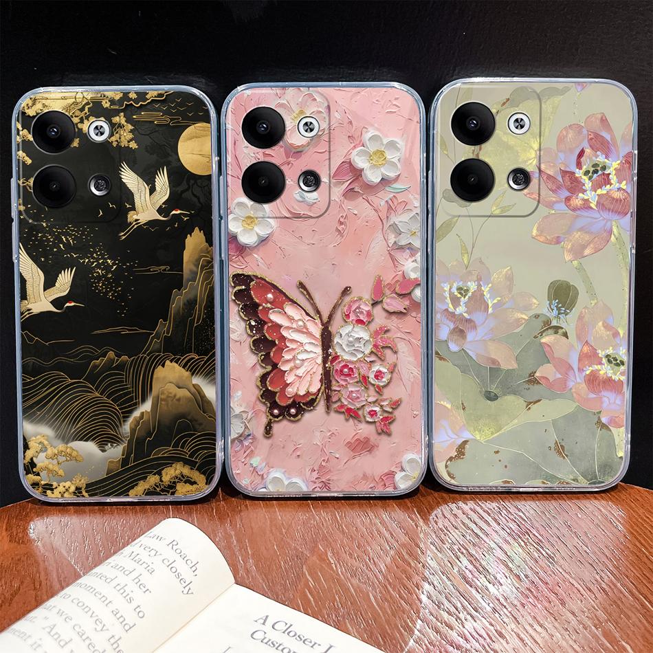For Oppo Reno 9 Pro Plus 5G Phone Case Lovely Cartoon Soft TPU Transparent Silicone Lightweight Back Cover For Oppo Reno9 Funda