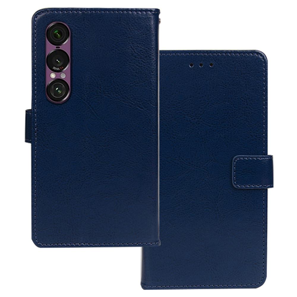 IDEWEI For Sony Xperia 1 VII Case Wallet Leather Phone Cover Crazy Horse Texture