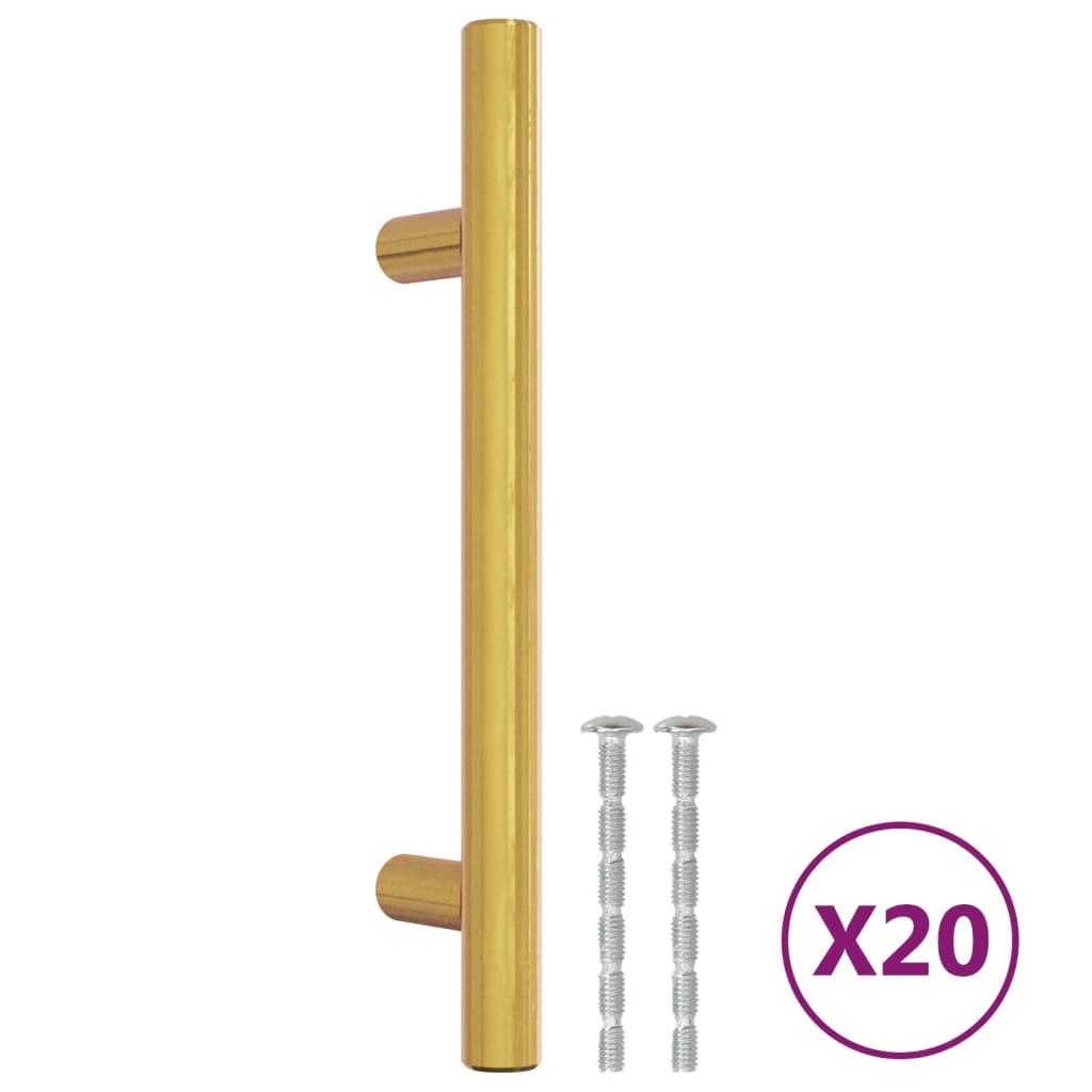 Furniture Handles 20 Pcs Golden 96 Mm Stainless Steel