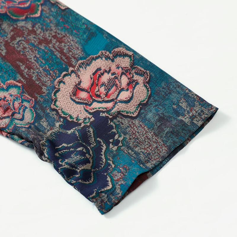 SIFONE Women's Mid-Aged Spring/Autumn New Chinese Style Printed Two-Piece Set