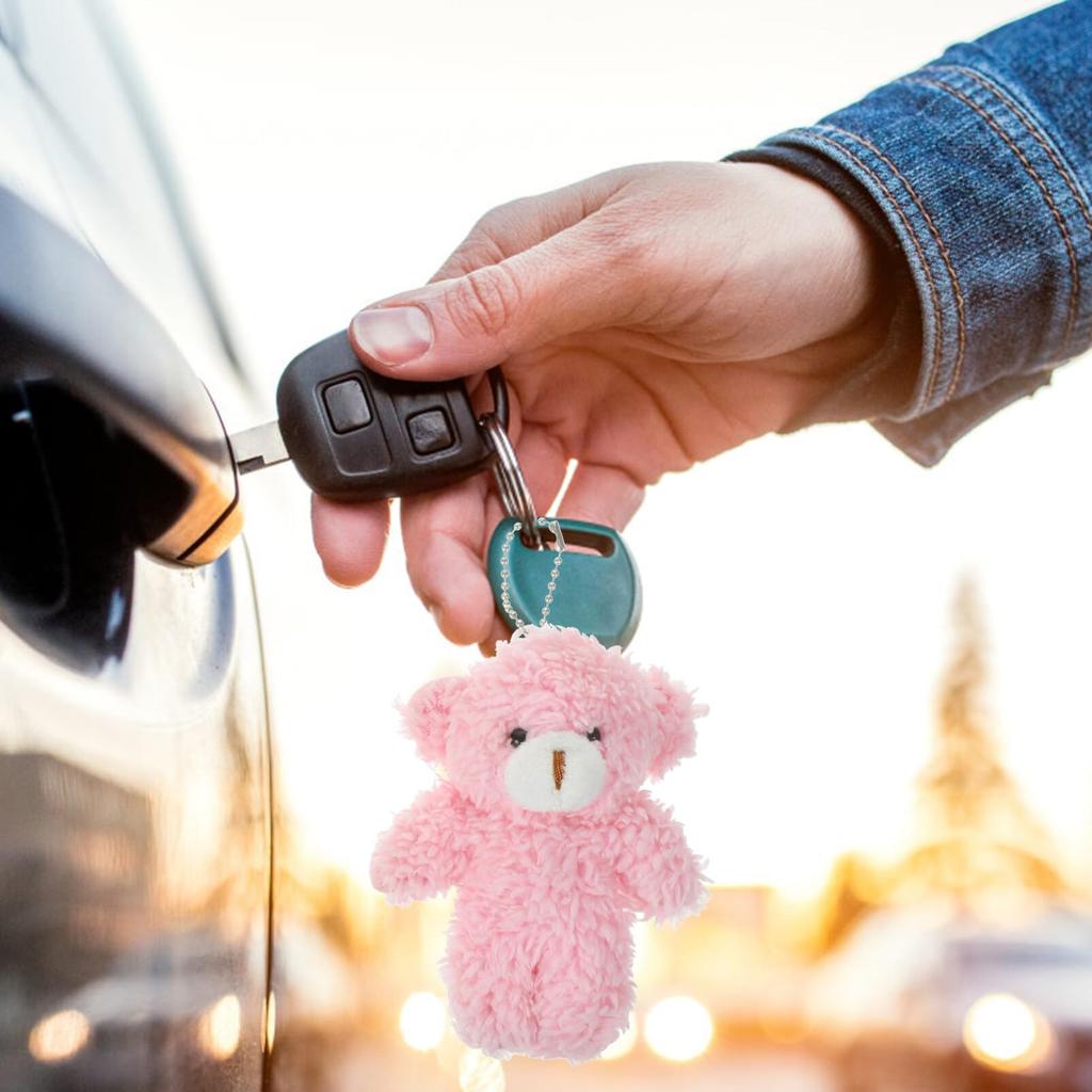 CALLARON 16-Piece Stuffed Bear Keychains, Stuffed Bear Pendants, Stuffed Key Ring Charms, Cute Keychains, Keychains, Straps