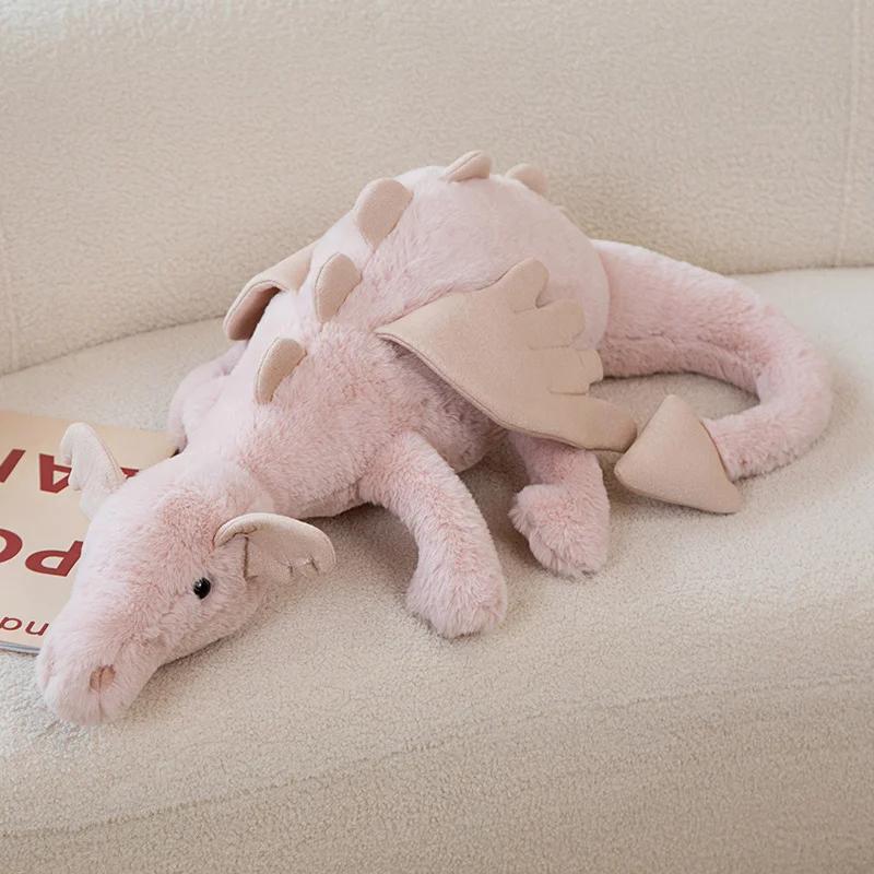 30/50/70/90cm Flying Dragon Cartoon Plush Toy With Wings Blue Green White Pink Long Dragon Plush Toy Pillow Gift For Boys Girls