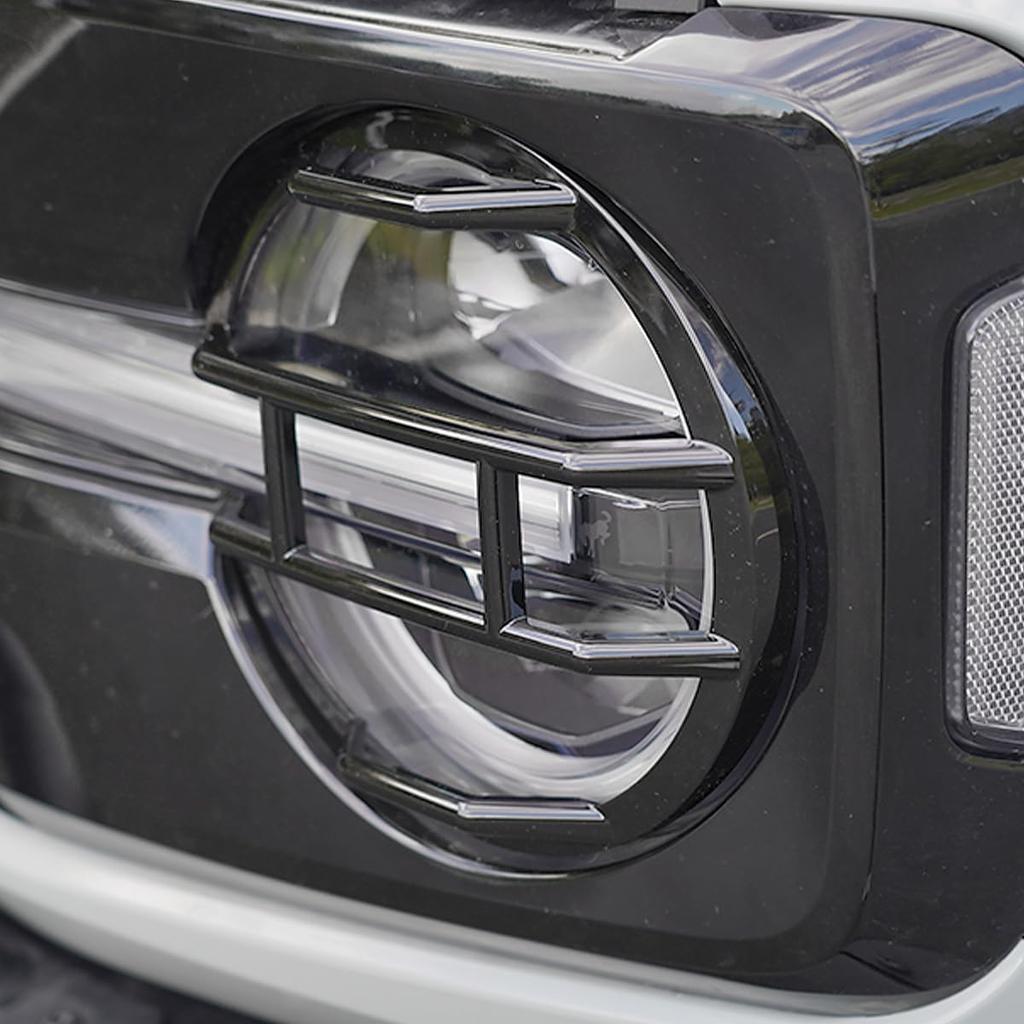 YOCTM for Ford Bronco Headlight Protective Cover | Glossy Front Headlamp Bezel Trim Fits Bronco Off-Road SUV 2021 2022 2023 2024 2025 Exterior