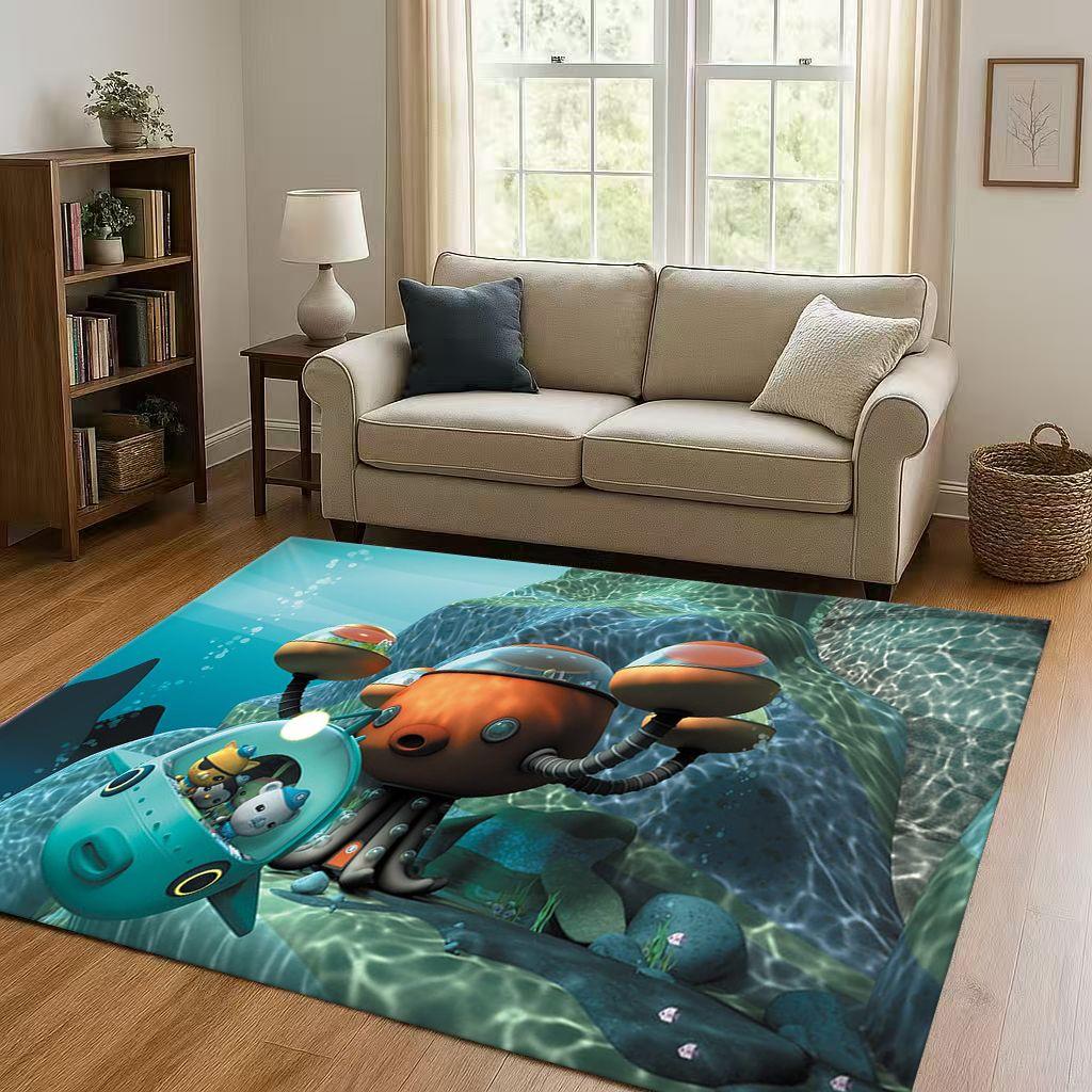 

Kawaii Octonauts Barnacles Cartoon Living Room Non-Slip Area Rug Carpet for Bedroom Playroom Sofa,Easy Clean Home Decor Doormat 40x60cm( 15x23in )