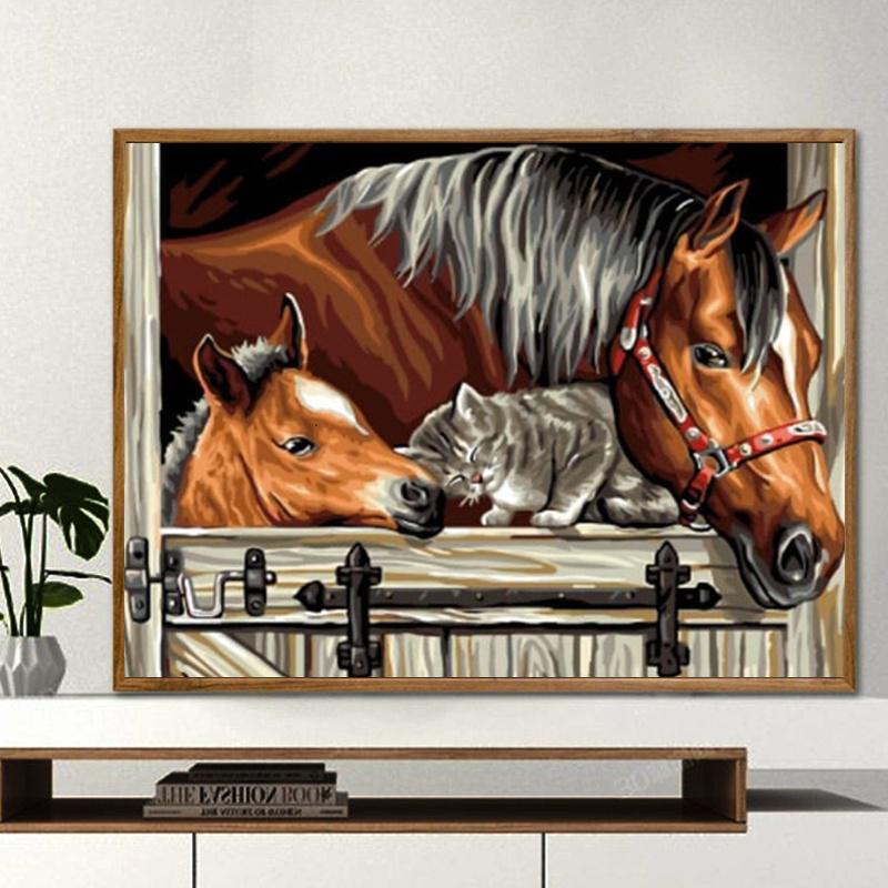 

Алмазная картина Лошадь Алмазная картина 5D Полный набор для вышивки крестом Алмазная вышивка Картина