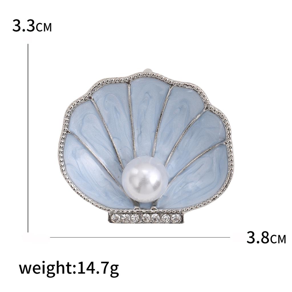 Classic Enamel Shell Brooches for Women Unisex Rhinestone Ocean Pins Friend Event Party New Gifts Jewelry Decoration Accessories