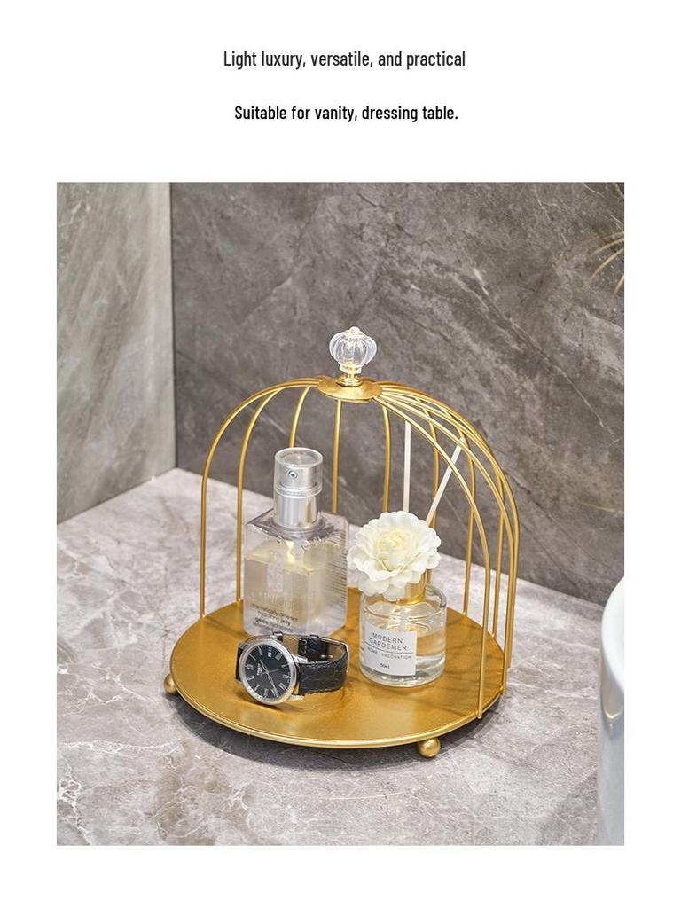 Nordic Vanity Table Birdcage Shelf Makeup Storage Box for Bathroom