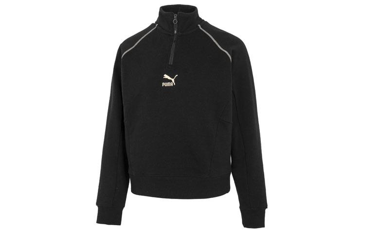 PUMA Das Cc Sweatshirts Women s Black Stand Collar Moderate Regular 539911-01 XL