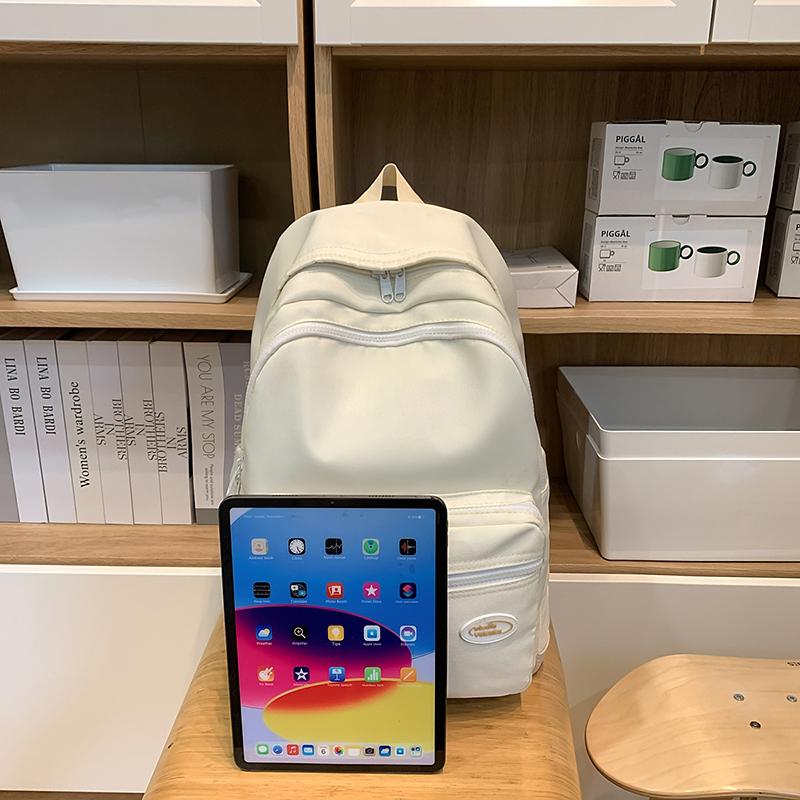 Student Schoolbag Solid Color Women's Backpack College Style Large Capacity Backpack