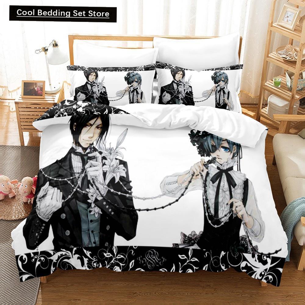 

Новый комплект постельного белья Anime Black Butler Cool Sebastian Ciel Dakimakura для взрослых, пододеяльник, односпальный, двухспальный, из микрофибры EU single(135x200cm)