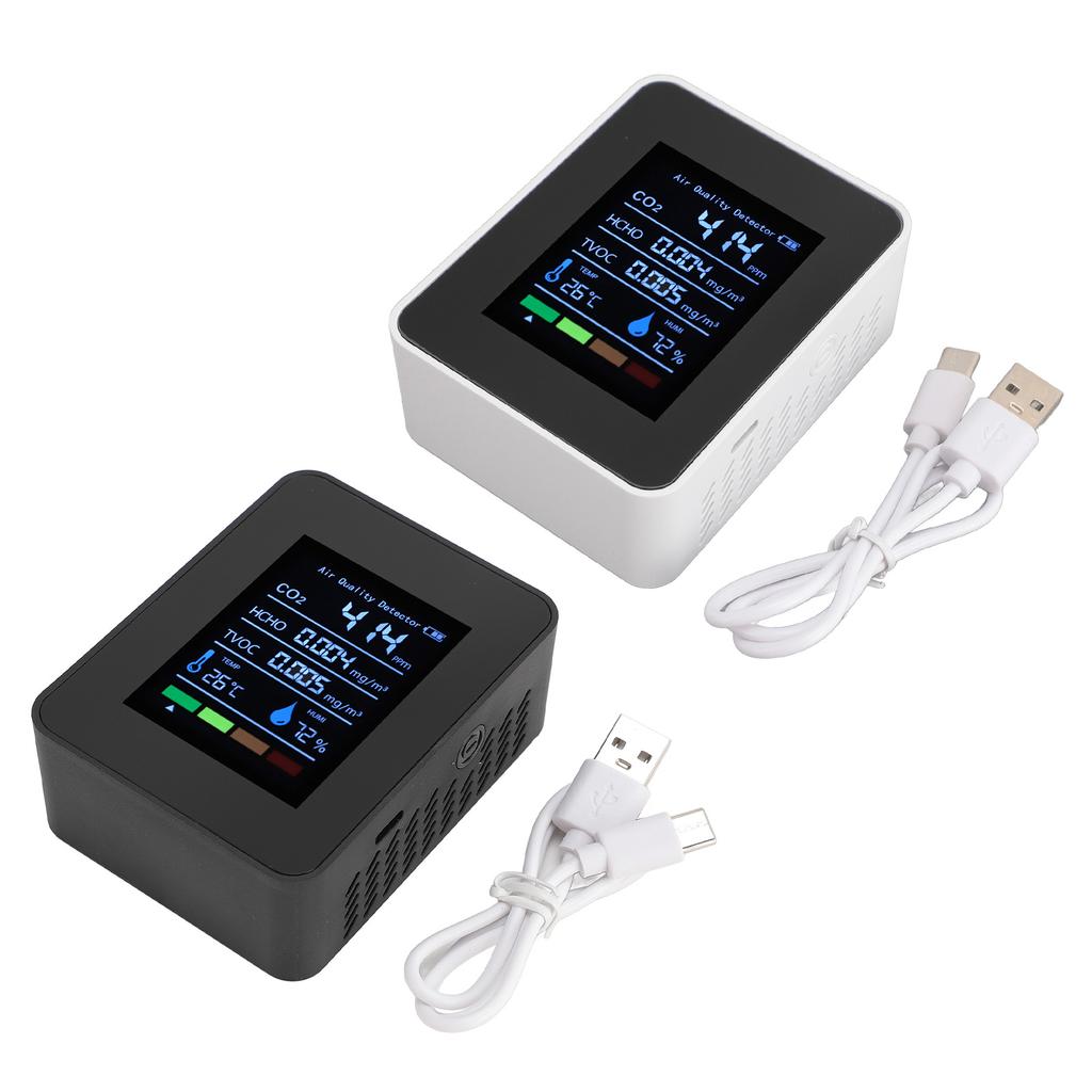 Portable Air Quality Detector CO2 TVOC HCHO Humidity Temperature 5 In 1 Multifunctional Indoor Air Q