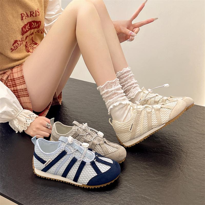 Retro lightweight breathable sports shoes women's 2025 summer new casual thin German training shoes platform mesh Forrest Gump shoes