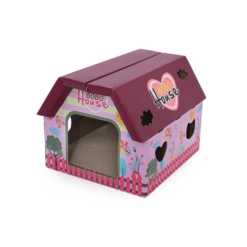 

Картонная коробка для кошек, домик для кошек, кошачье гнездо, кошачья когтеточка, интегрированная вертикальная коробка, большая симпатичная гофрированная бумага, принадлежности для заточки когтей, Ca