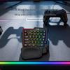 Single-Handed Mechanical Keyboard with RGB Lighting & Wrist Rest for PUBG/FPS