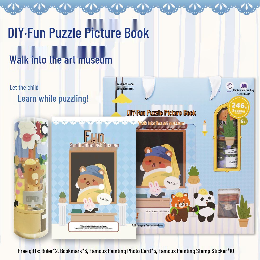 Children s DIY Art Sticker Book: Fun, Creative Scenes & Educational Puzzles