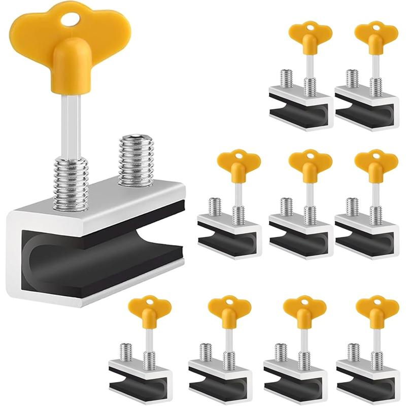 B97A-Adjustable Sliding Window Locks(10 Sets) With Keys-Home Office Patio Bedroom-Fits For Vertical& Horizontal Windows/Doors