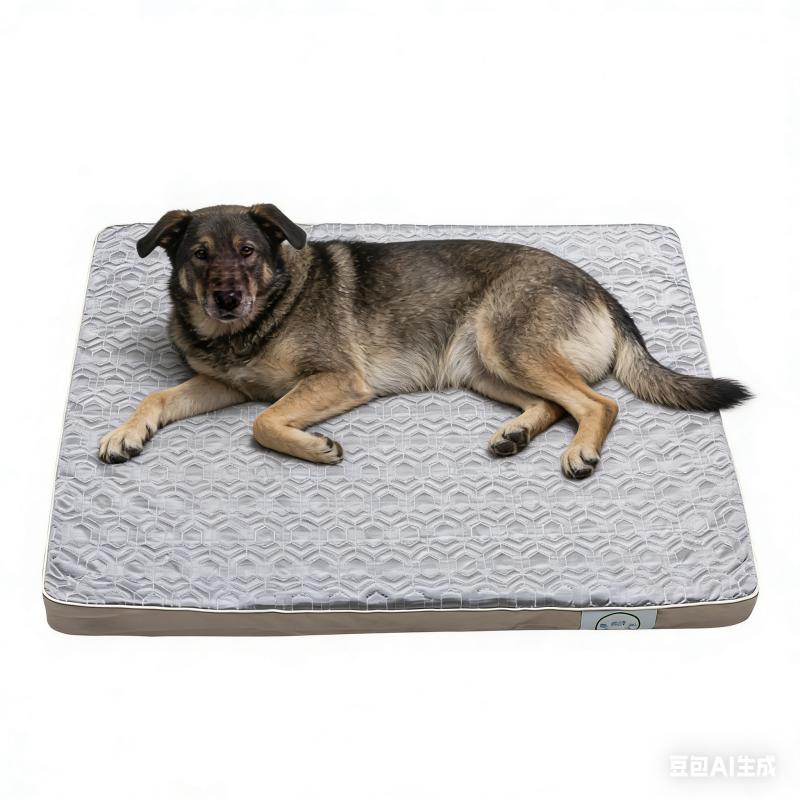

Summer Cooling Pet Mat Ice Silk Dog Bed Soft Sponge Pet Sleeping Pad for Cats Small Medium Large Dogs M серебряный
