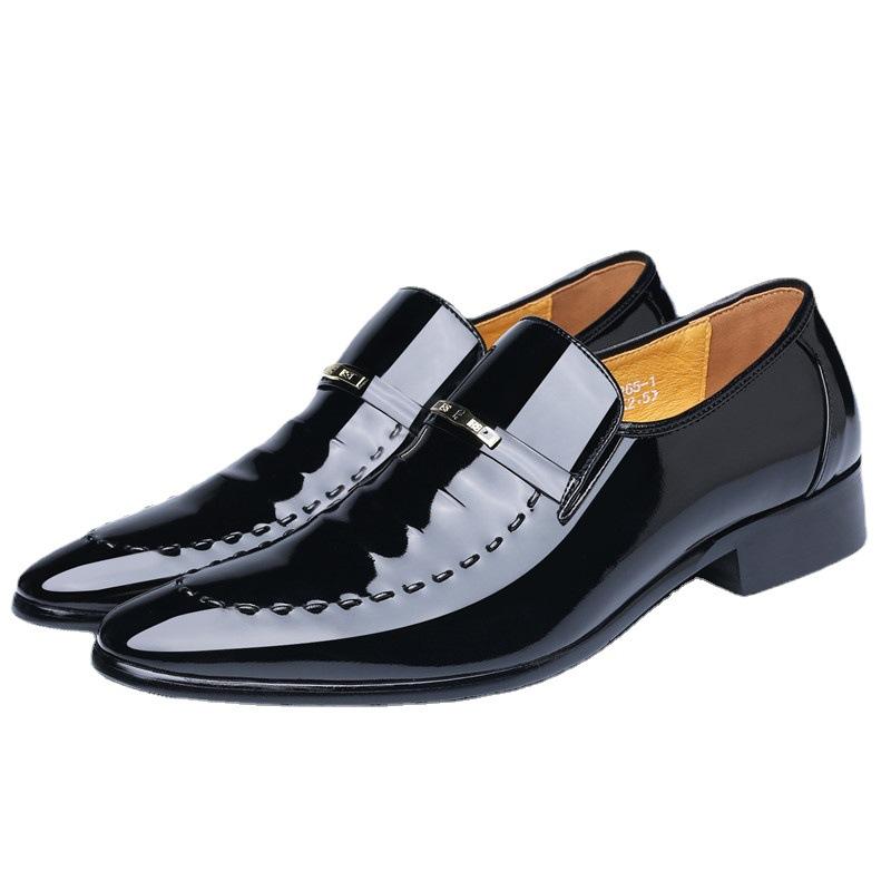 Stara głowa skórzane buty wersja koreańska trend brytyjskie casualowe skórzane buty męskie biznesowe wizytowe szpiczaste kalosze 0265