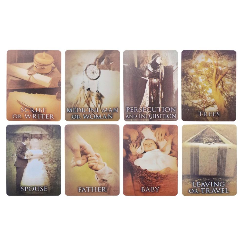 Talia kart wyroczni z poprzednich wcieleń 12*8.6cm W sztywnym pudełku 44 szt. Kart wyroczni z przewodnikiem dla początkujących