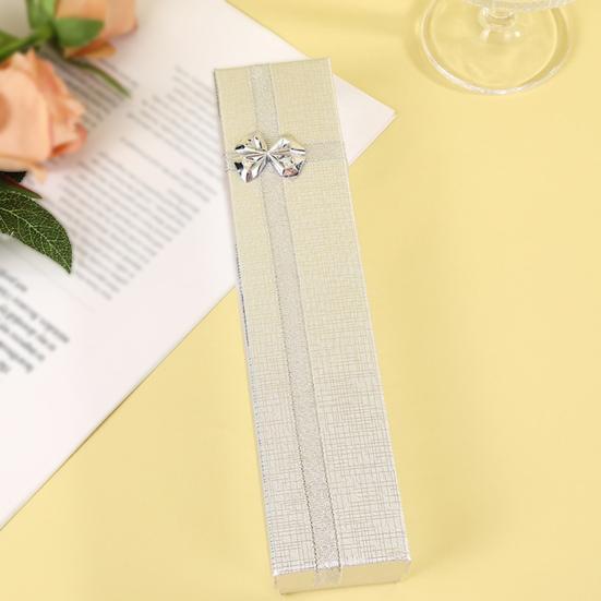 Rechteckige Schmuckverpackungsbox mit Deckel Schleife Valentinstag Brautjungfer Hochzeit Geburtstagsgeschenkbox Halskette Armband Verpackungsbox