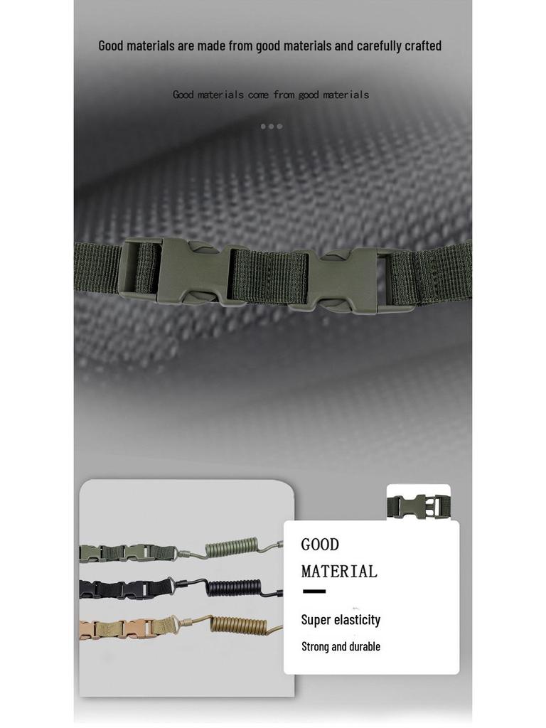 Retractable Tactical Keychain Lanyard - Elastic, Anti-Lost, Outdoor Safety Rope