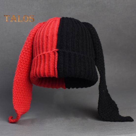 Зимняя вязаная шапка с длинным декором в виде заячьих ушей — фото 12